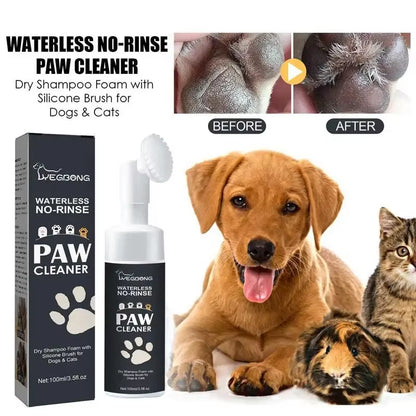 100Mlpaw Cleaner Foam Dog paws Cleaner Cat Paw Cleaner Waterless Pet Shampoo with pet Brush for Rinse