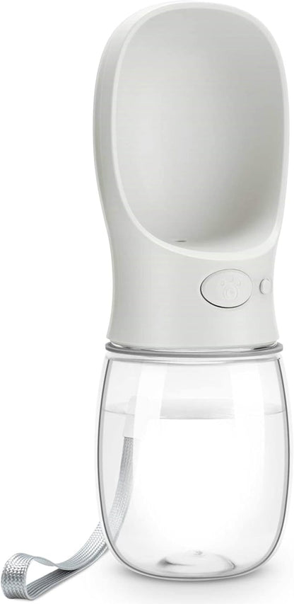 Dog Water Bottle,Portable Pet Water Bottles for Dogs, Puppy Water Dispenser with Drinking Feeder for Travel (White 12Oz)