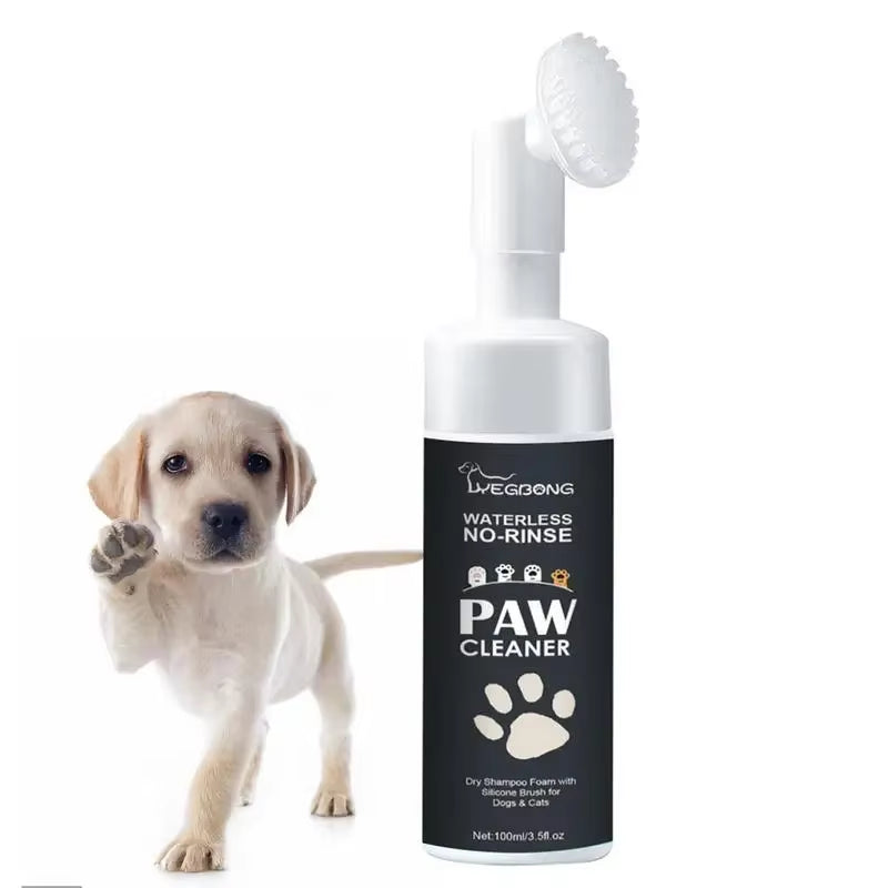 100Mlpaw Cleaner Foam Dog paws Cleaner Cat Paw Cleaner Waterless Pet Shampoo with pet Brush for Rinse