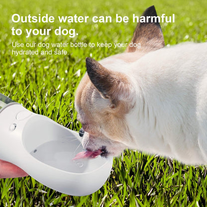 Dog Water Bottle,Portable Pet Water Bottles for Dogs, Puppy Water Dispenser with Drinking Feeder for Travel (White 12Oz)